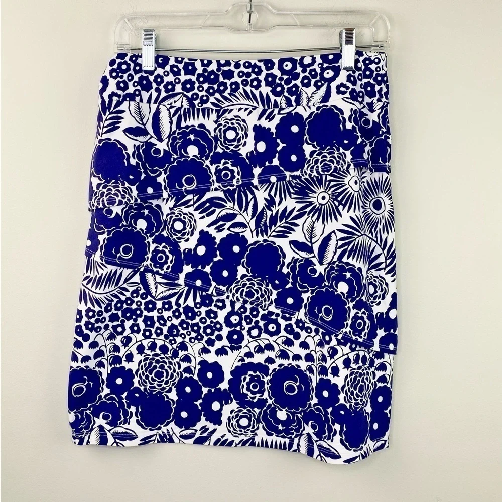 J.McLaughlin Navy white floral Catalina Cloth size S